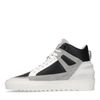 Witte leren hoge sneakers met suède details