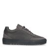 Grijze leren sneakers met suède details