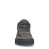 Grijze leren sneakers met suède details