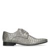 Grijze veterschoenen met snakeskin
