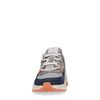 Grijze leren sneakers met oranje details