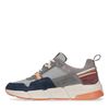 Grijze leren sneakers met oranje details