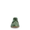Groene leren veterschoenen met snakeskin