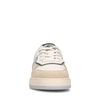 Witte leren sneakers met groene details