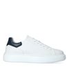Witte leren sneakers met blauw detail