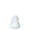 Witte leren sneakers met blauw detail