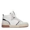 Hoge witte leren sneakers met bruine zool