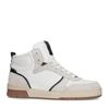 Hoge witte leren sneakers met bruine zool