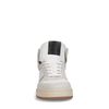 Hoge witte leren sneakers met bruine zool