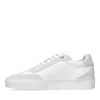Witte sneakers met suède details