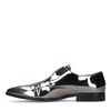 Zilverkleurige glans metallic gespschoenen