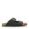 Zwarte leren slippers