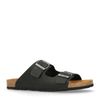 Zwarte leren slippers