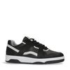 Zwarte leren sneakers met grijze details