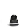 Zwarte leren sneakers met grijze details