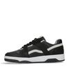 Zwarte leren sneakers met grijze details