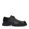 Zwarte leren veterschoenen met grove zool