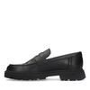 Zwarte leren loafers met grove zool