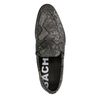Zwarte leren penny loafers met pythonprint