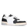 Zwarte leren sneakers met witte details