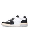 Zwarte leren sneakers met witte details