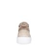 Taupe nubuck sneaker met witte zool