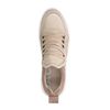 Taupe nubuck sneaker met witte zool
