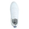 Witte nubuck sneakers met blauw detail