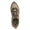 Beige suède sneakers met oranje en khaki details