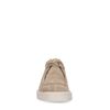 Beige suède veterschoenen met grove zool