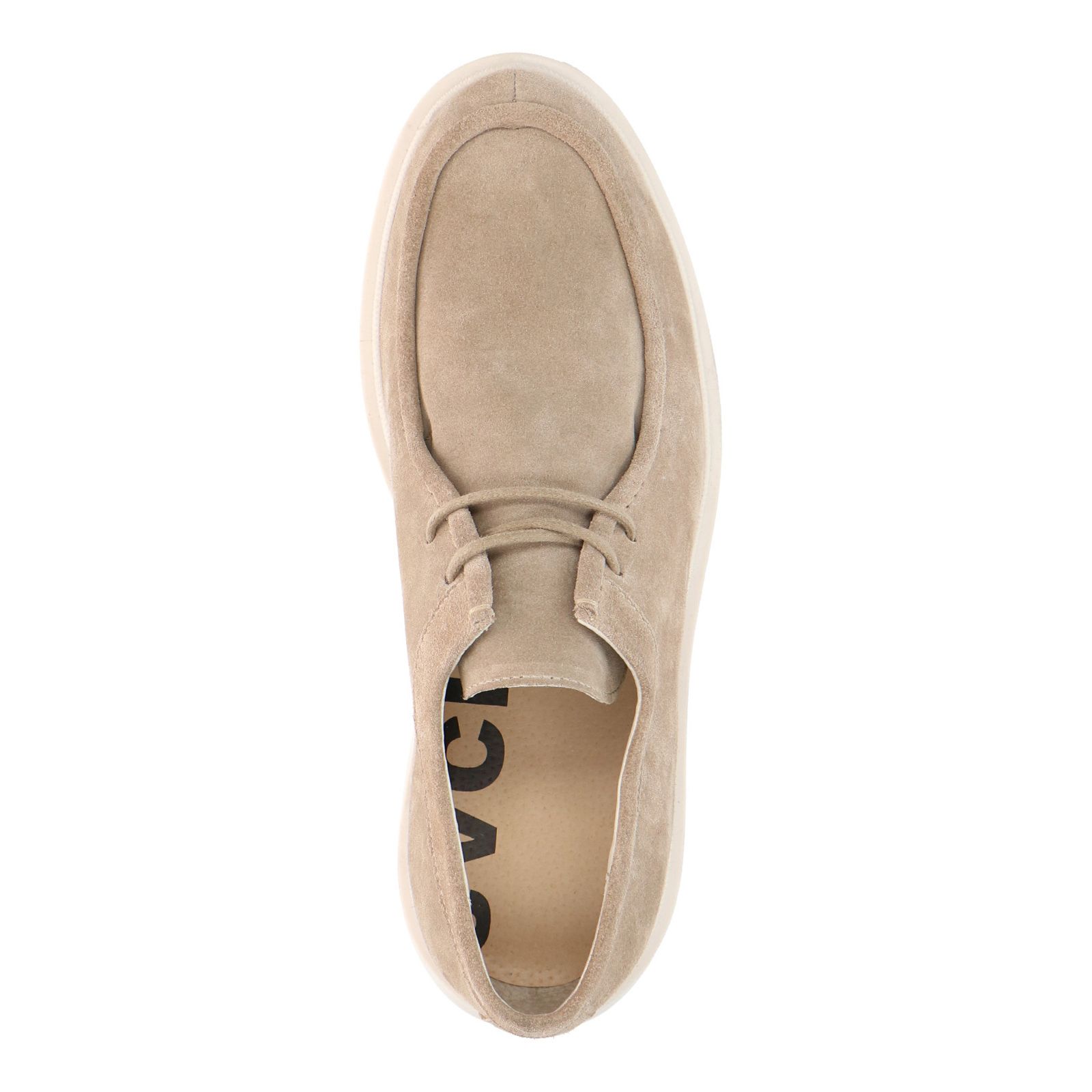 Beige suède veterschoenen met grove zool - Herenschoenen – SACHA