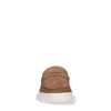 Bruine suède loafers met chunky zool