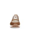 Beige suède sneakers met gekleurde details
