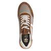 Beige suède sneakers met gekleurde details