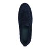 Donkerblauwe suède loafers met gevlochten detail