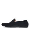 Donkerblauwe suède mocassin loafers