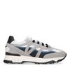 Grijze suède sneakers met blauwe details