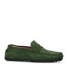 Donkergroene suède mocassin loafers