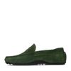 Donkergroene suède mocassin loafers