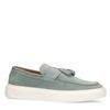 Zeegroene suède loafers met kwastjes
