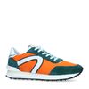 Oranje suède sneakers met gekleurde details