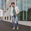 Taupe suède veterschoenen