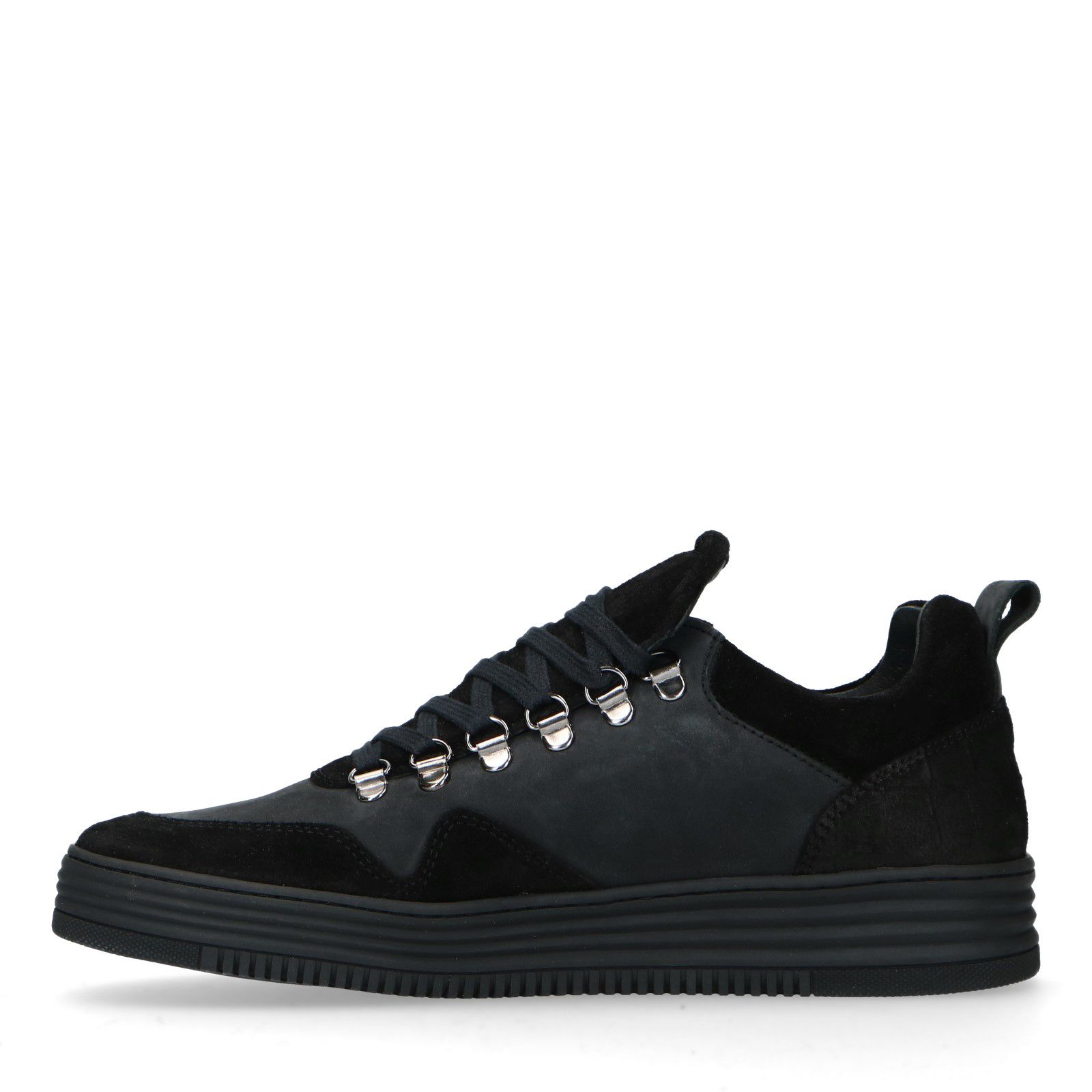 Zwarte nylon sneakers met suède Sacha Heren Schoenen Sneakers Lage Sneakers 