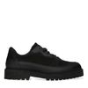 Zwarte suède sneakers met grove zool
