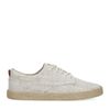 Beige canvas sneakers met print