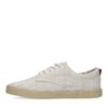 Beige canvas sneakers met print