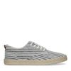 Blauwe sneakers met geweven touwzool en print