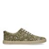 Khaki canvas sneakers met all over print