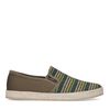 Khaki canvas loafers met strepen