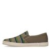 Khaki canvas loafers met strepen